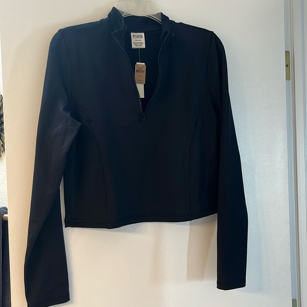 Brand new Victorias Secret Pink crop fleece lined half zip jacket